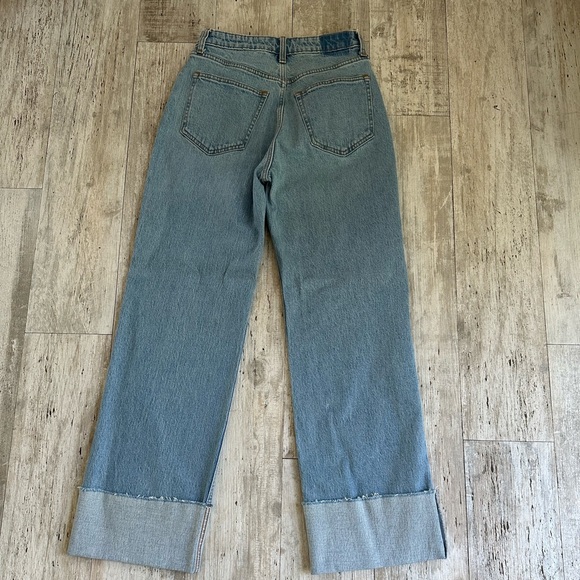 New Abercrombie &Fitch Women’s High Rise 90’s Straight Leg Cuffed Ankle Jeans 27 - Picture 7 of 10